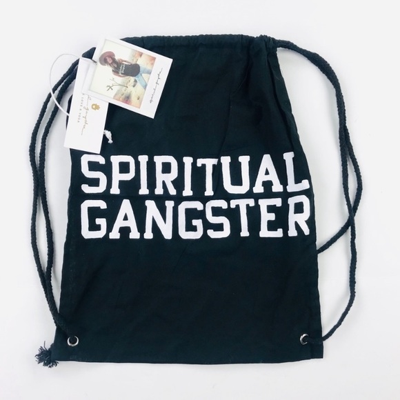 Spiritual Gangster Handbags - Spiritual Gangster Black Drawstring Bag Cinch Bag